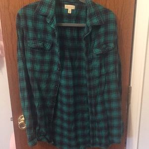 green vintage unisex flannel